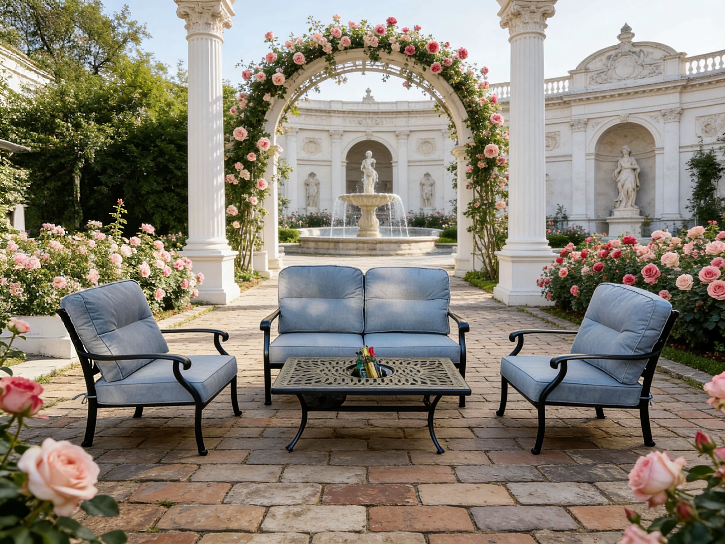 2-Seater Sofa Set with 2 Armchairs & Coffee Table