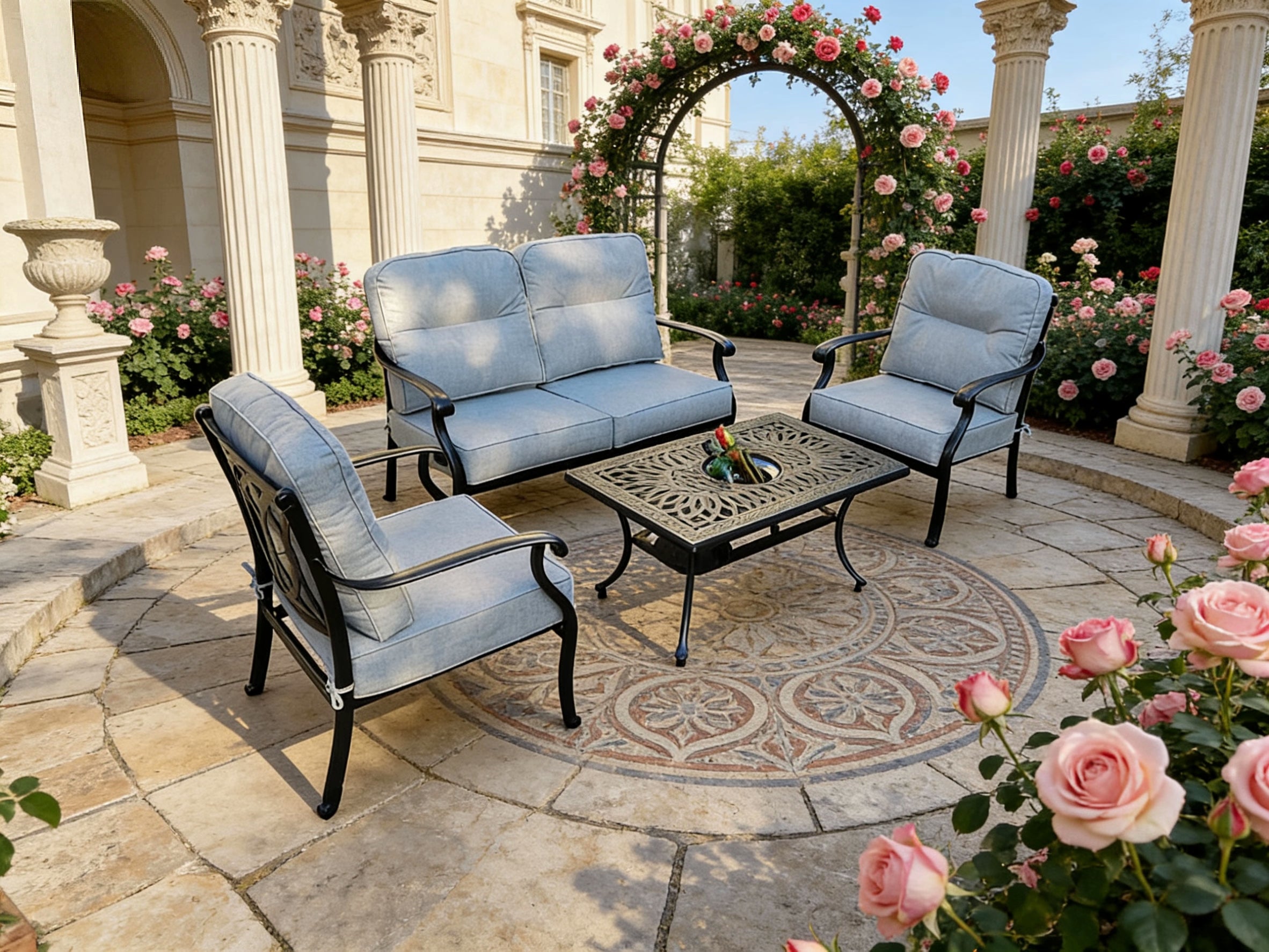 2-Seater Sofa Set with 2 Armchairs & Coffee Table