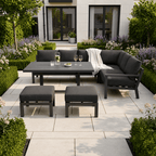 L Corner Sofa Set with 2 Stools & Piston Height Adjustable Table