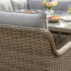 Curve Corner Sofa Set with 2 High Back Benches & Standard Dining Table