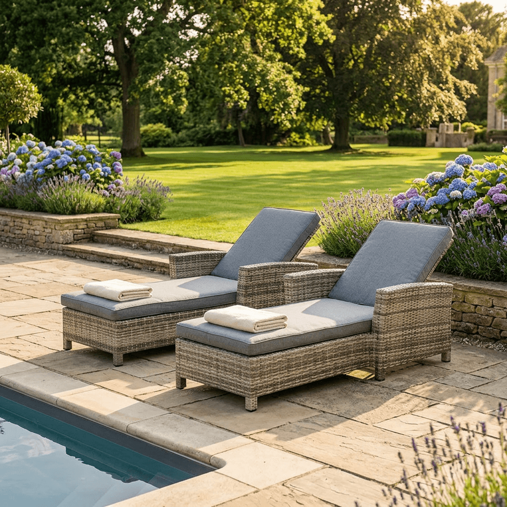 Sunlounger Set with Side Table