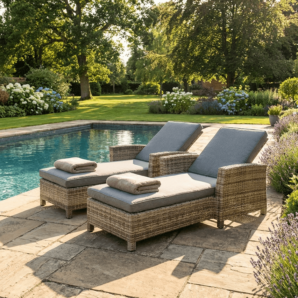 Sunlounger Set with Side Table
