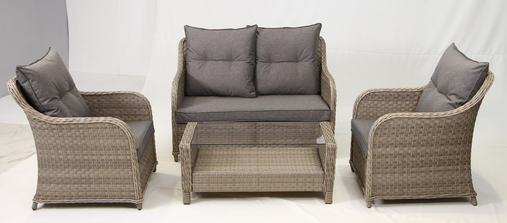 2-Seater Wingback Sofa Set, 2 Wingback Armchairs & Coffee Table