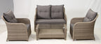 2-Seater Wingback Sofa Set, 2 Wingback Armchairs & Coffee Table
