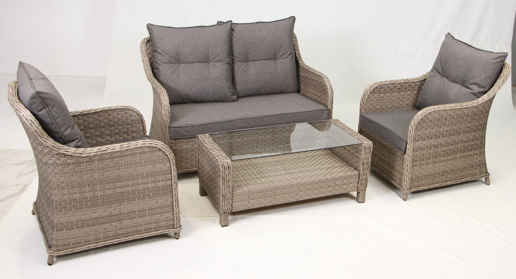 2-Seater Wingback Sofa Set, 2 Wingback Armchairs & Coffee Table