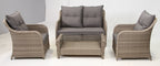 2-Seater Wingback Sofa Set, 2 Wingback Armchairs & Coffee Table