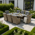 8 Chair Reclining Wingback Dining Set