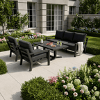 3-Seater Sofa Set with 2 Armchairs & Piston Height Adjustable Table