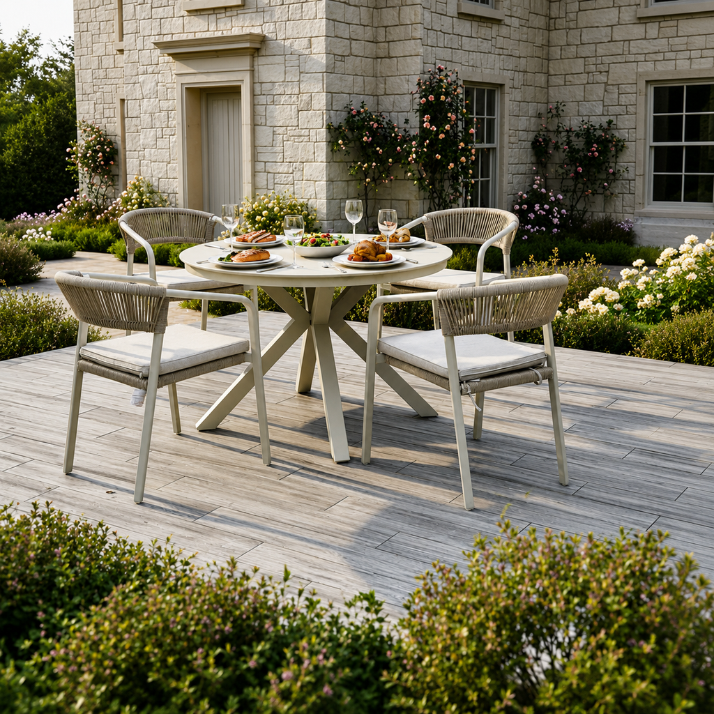 Fan Back 4 Chair Dining Set
