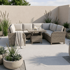 U Corner Sofa Set with Height Adjustable Table