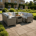 U Corner Sofa Set with Height Adjustable Table