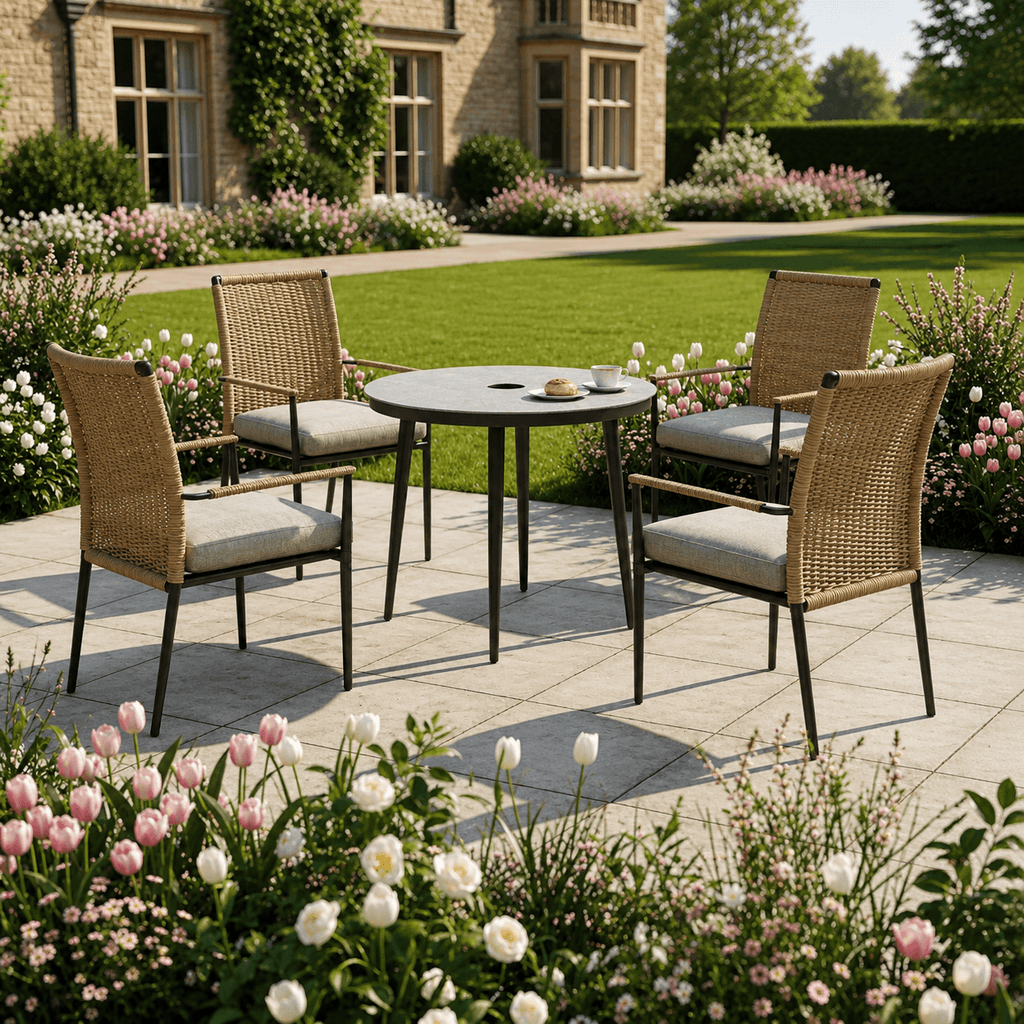 4 Chair Stacking Dining Set