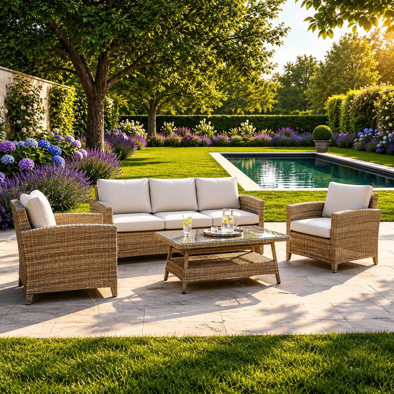 3-Seater Sofa Set with 2 Armchairs & Coffee Table