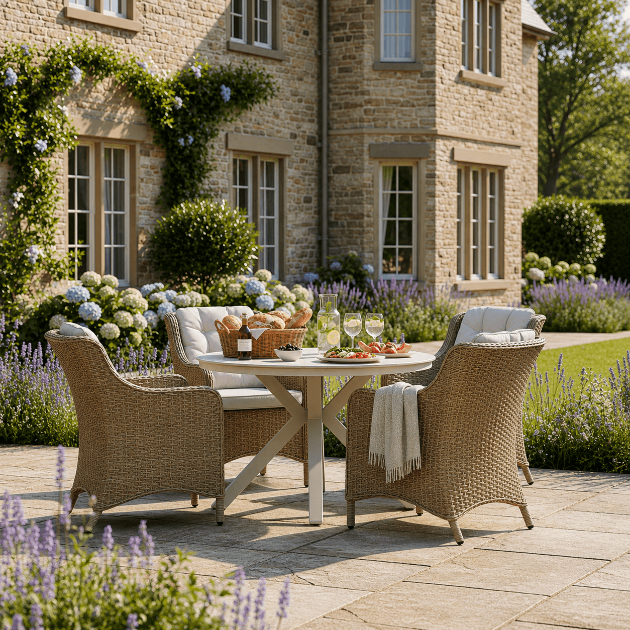 4 Chair Wingback Dining Set