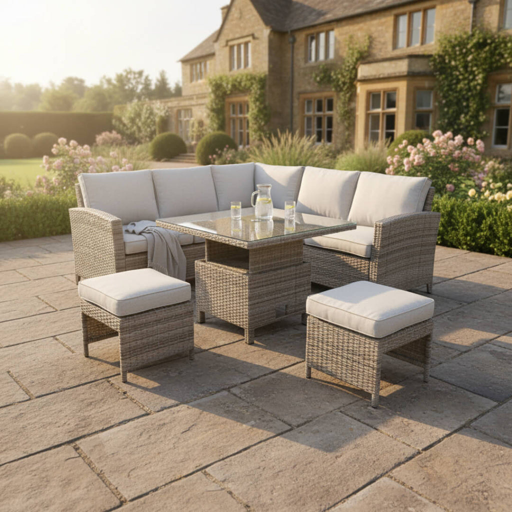 Square Corner Set with Height Adjustable Table