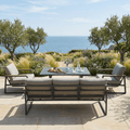 3-Seater Sofa Set with 2 Armchairs, Bench & X-Leg Dining Table