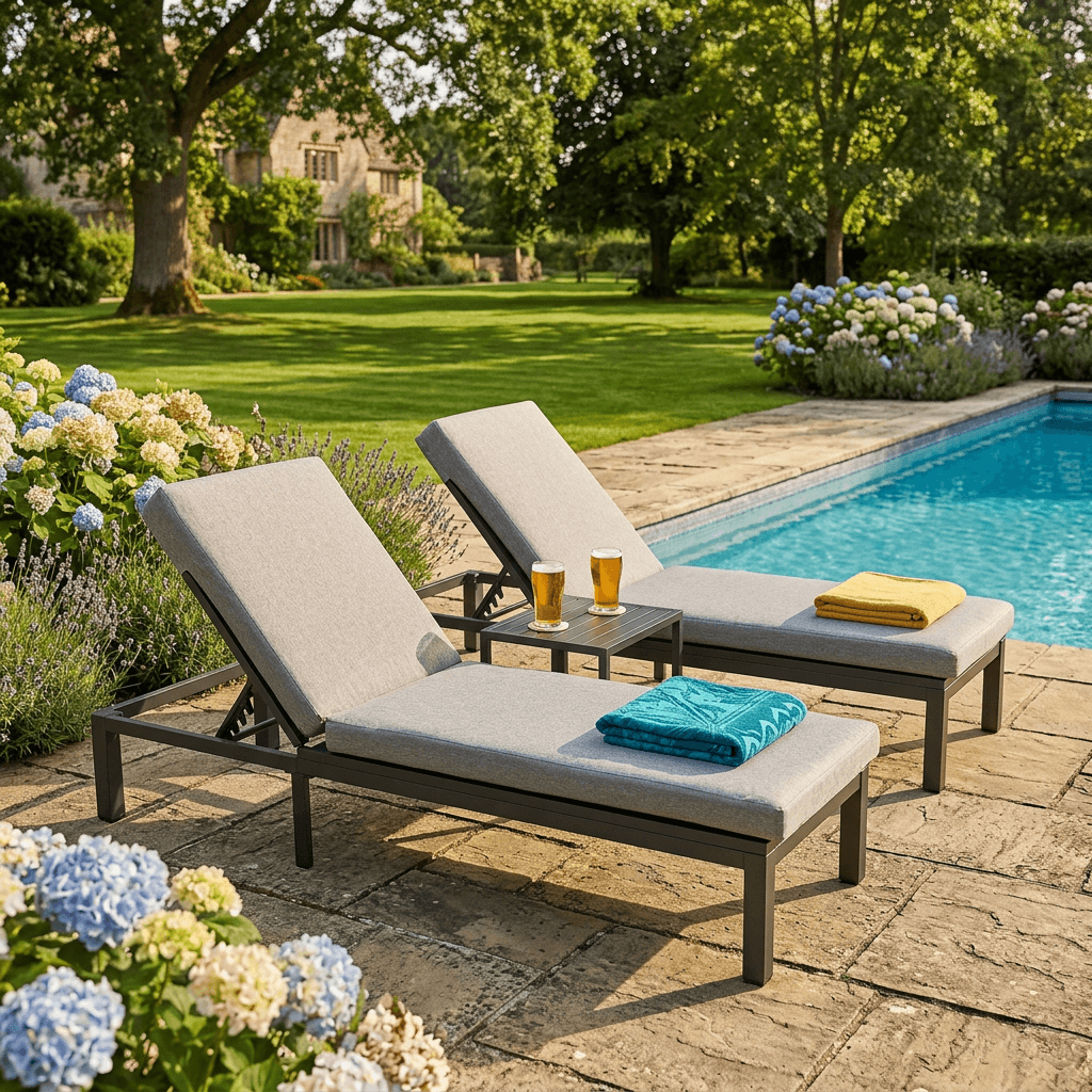 Sunlounger Set with Side Table