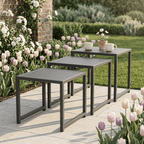 2 Chair Lounge Bistro Set with Nest of Coffee Tables
