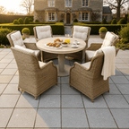 6 Chair Wingback Dining Set