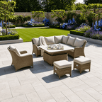 Curve Corner Sofa Set with 2 Stools, Piston Height Adjustable Table