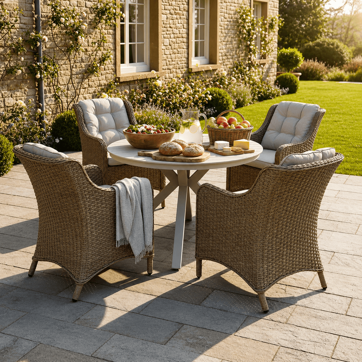4 Chair Wingback Dining Set