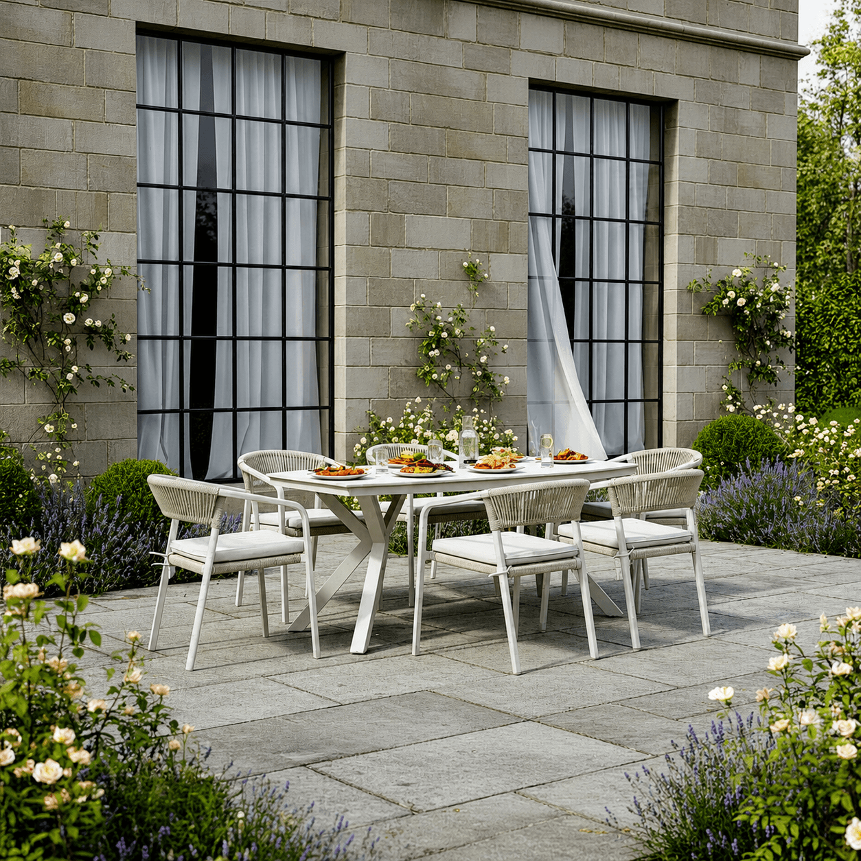 Fan Back 6 Chair Dining Set