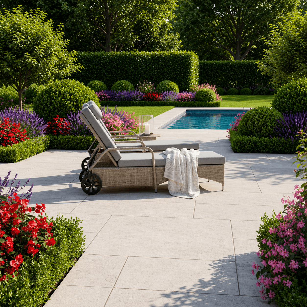 Sunlounger Set with Side Table