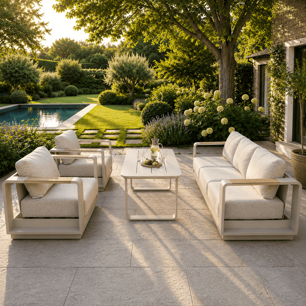 3-Seater Sofa Set with 2 Armchairs & Standard Table