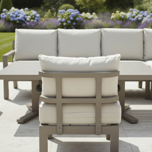 L Corner Sofa Set with 2 Stools, Piston Height Adjustable Table