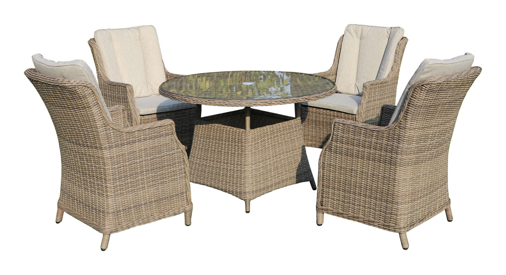 4 Chair Wingback Dining Set