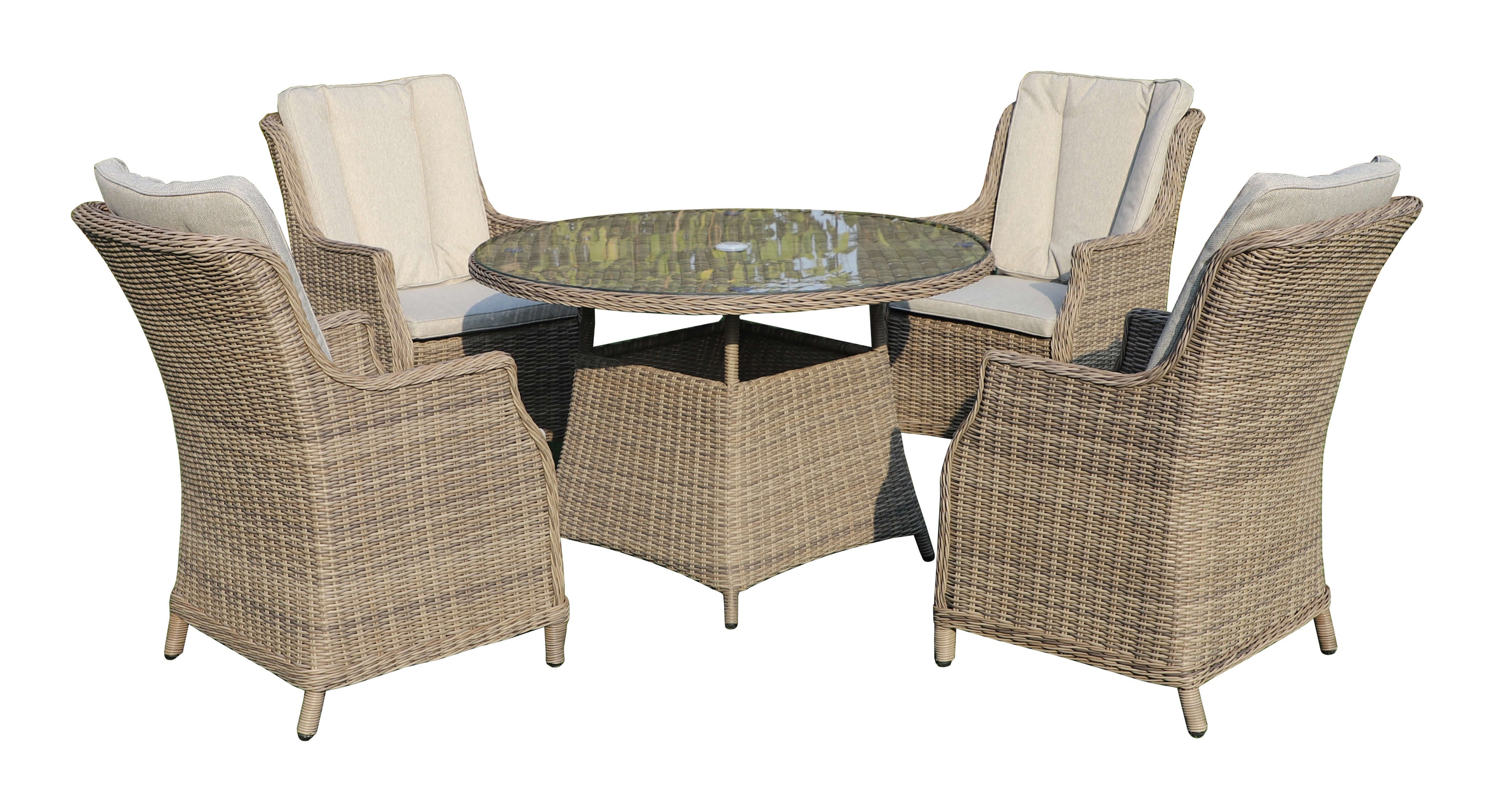 4 Chair Wingback Dining Set