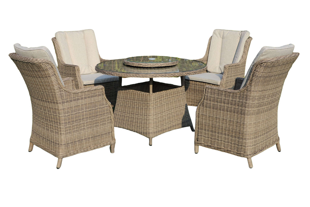 4 Chair Wingback Dining Set