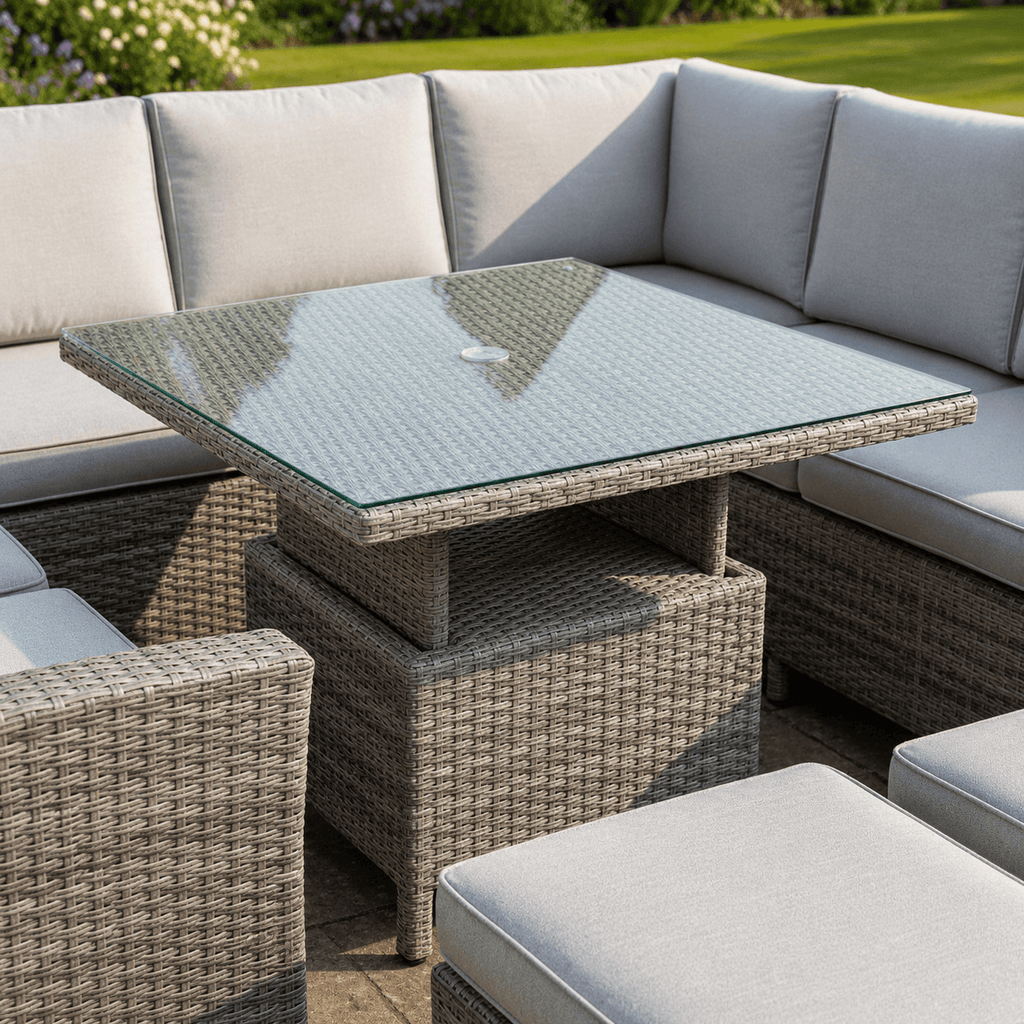 U Corner Sofa Set with Height Adjustable Table