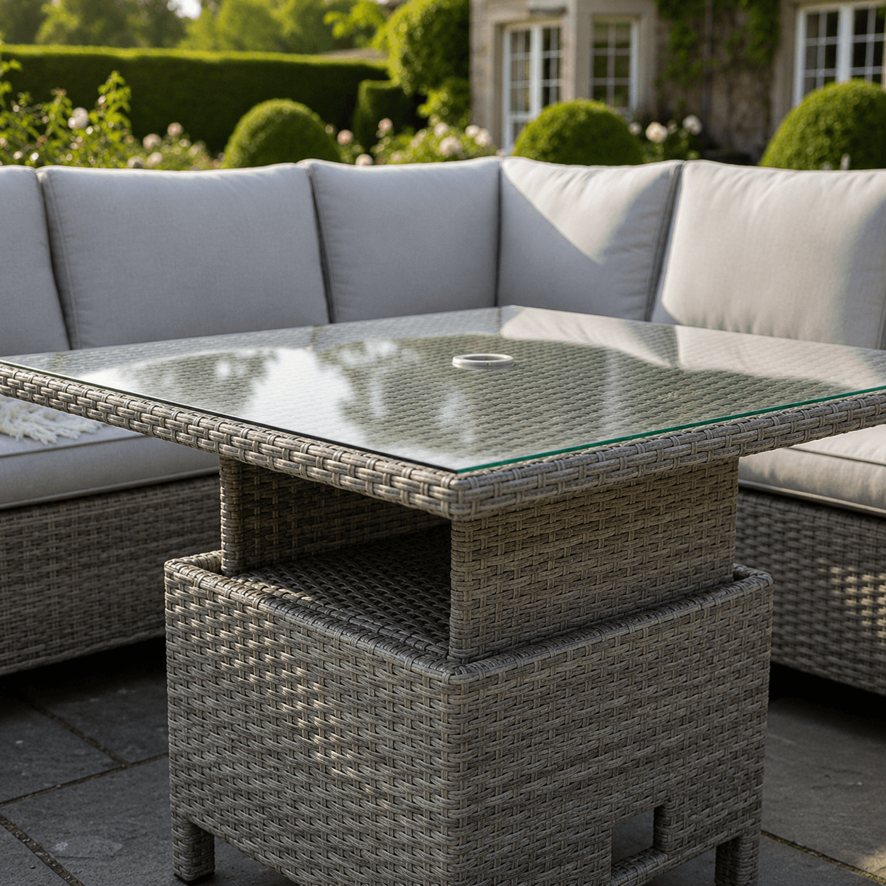 Square Corner Set with Height Adjustable Table
