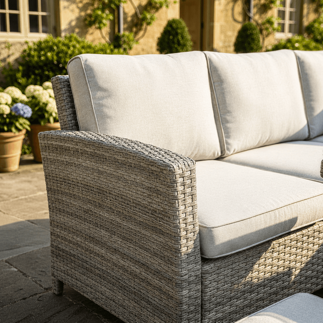 L Corner Sofa Set with Height Adjustable Table