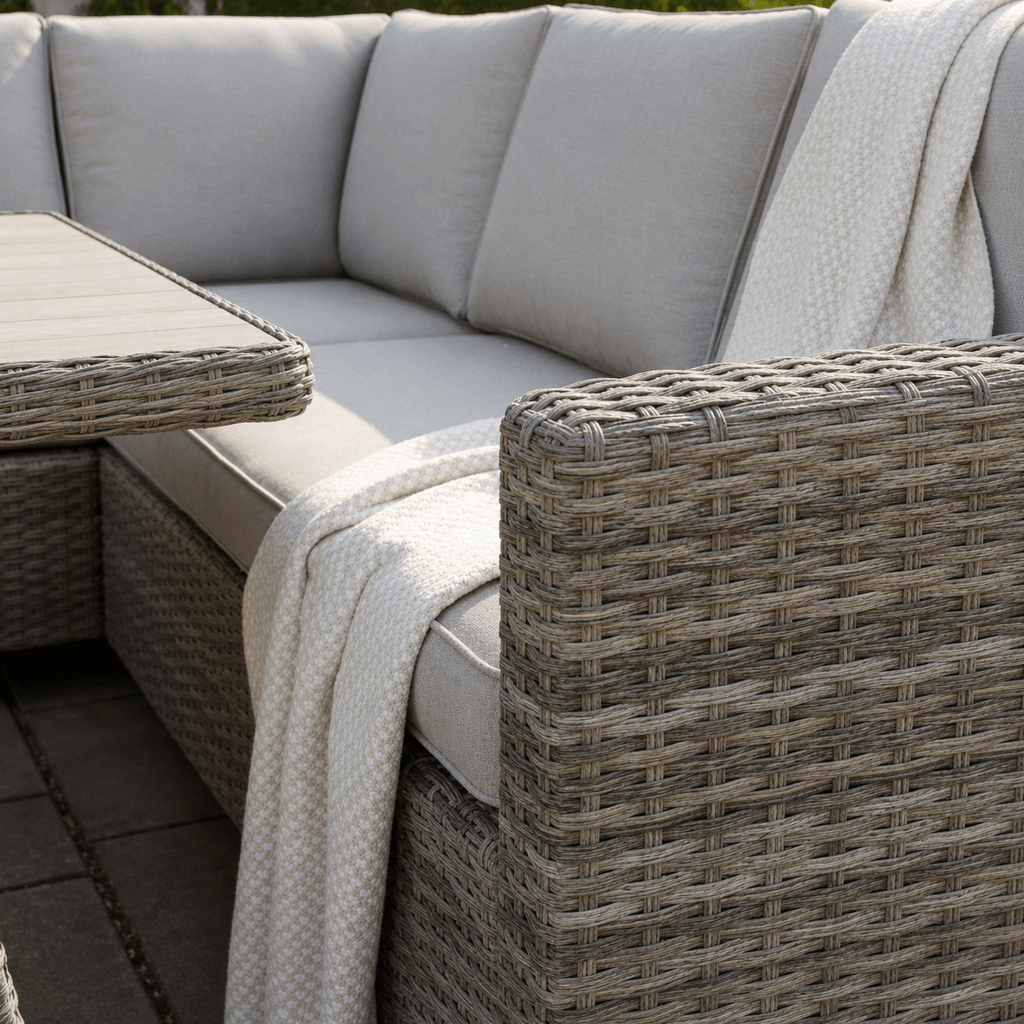 Square Corner Sofa Set with Firepit Table