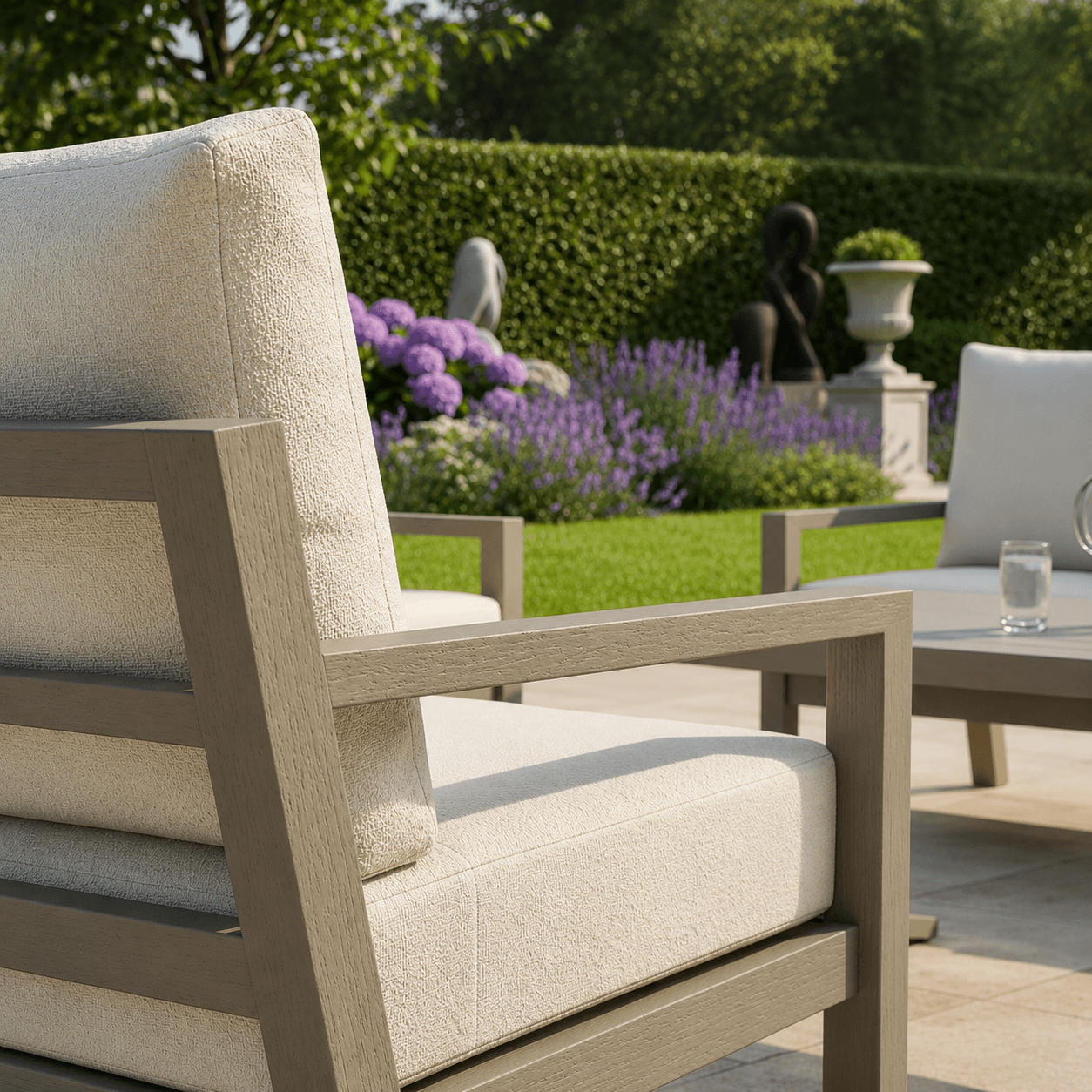 3-Seater Sofa Set with 2 Armchairs & Piston Height Adjustable Table