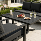 3-Seater Sofa Set with 2 Armchairs & Piston Height Adjustable Table