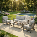 3-Seater Sofa Set with 2 Armchairs & Ice Bucket Coffee Table