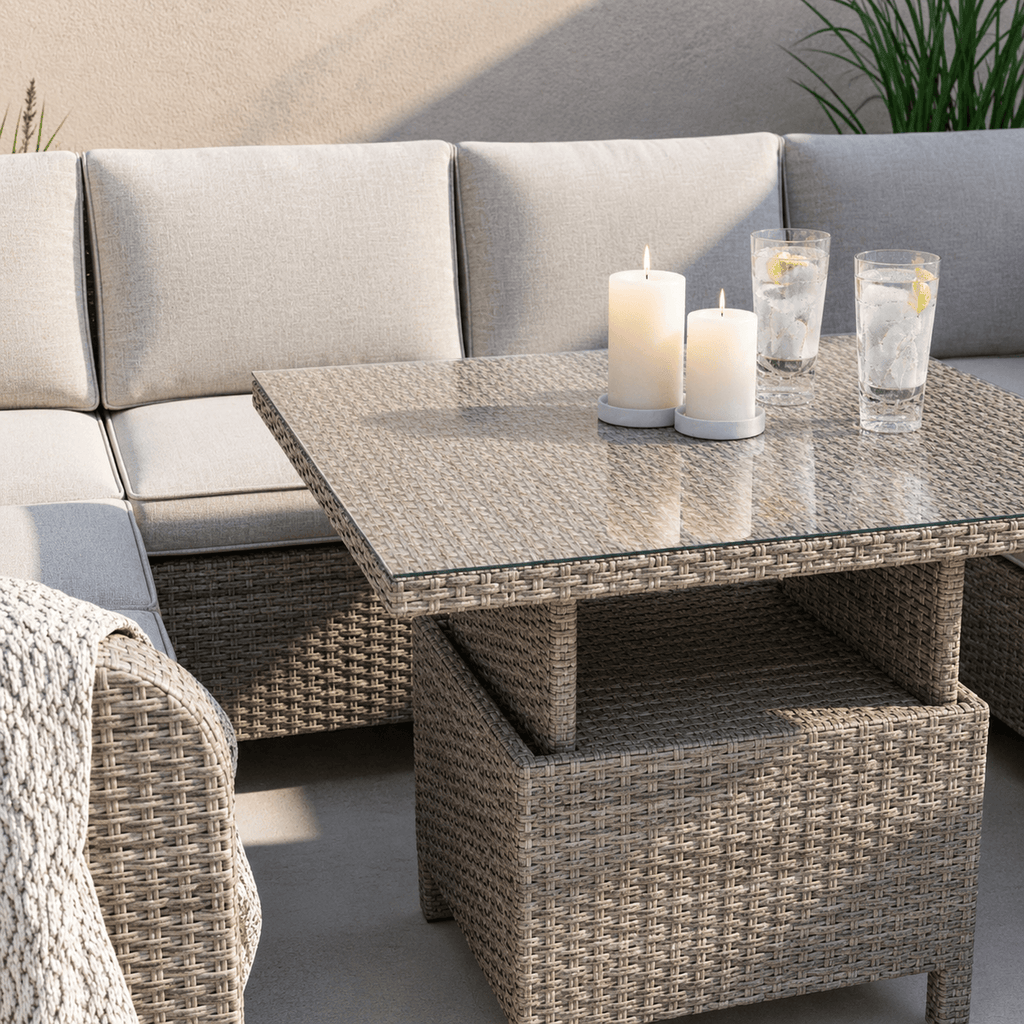 U Corner Sofa Set with Height Adjustable Table