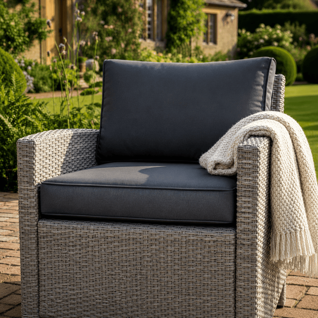 3-Seater Sofa Set with 2 Armchairs, 2 Stools & Height Adjustable Table