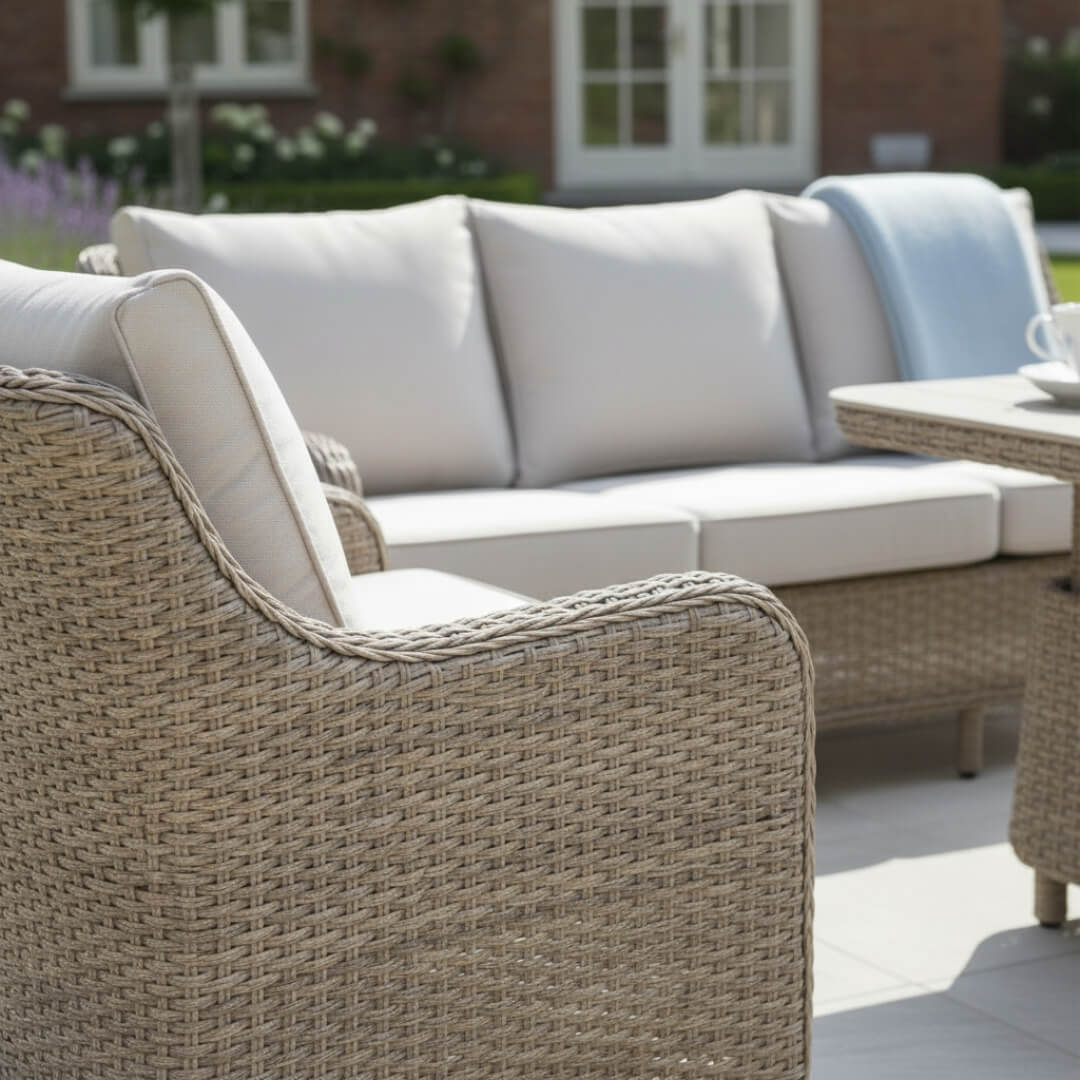 Curve Corner Sofa Set with 2 Stools, Piston Height Adjustable Table