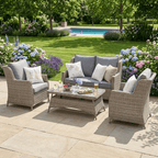 2-Seater Wingback Sofa Set, 2 Wingback Armchairs & Coffee Table