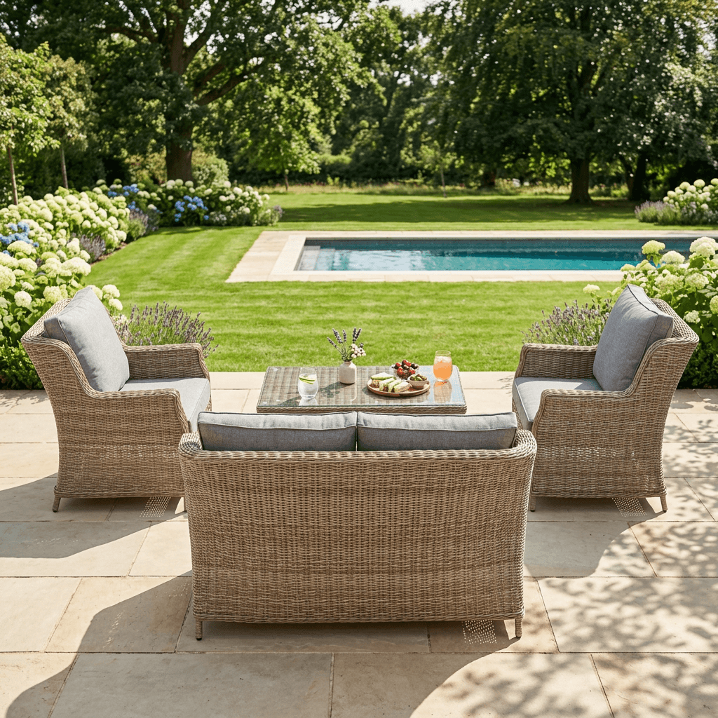 2-Seater Wingback Sofa Set, 2 Wingback Armchairs & Coffee Table