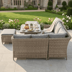 Square Wingback Corner Set with 2 Stools & Height Adjustable Table
