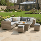 50p Corner Sofa Set with 2 Stools & Height Adjustable Table