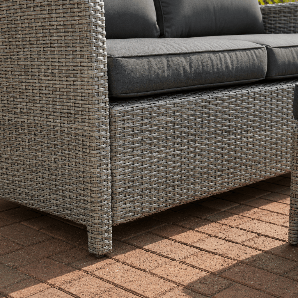 3-Seater Sofa Set with 2 Armchairs, 2 Stools & Height Adjustable Table