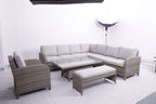 Large Square Corner Sofa Set with Height Adjustable Table