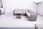 Large Square Corner Sofa Set with Height Adjustable Table
