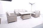 3-Seater Sofa Set, 2 Armchairs & Firepit Table